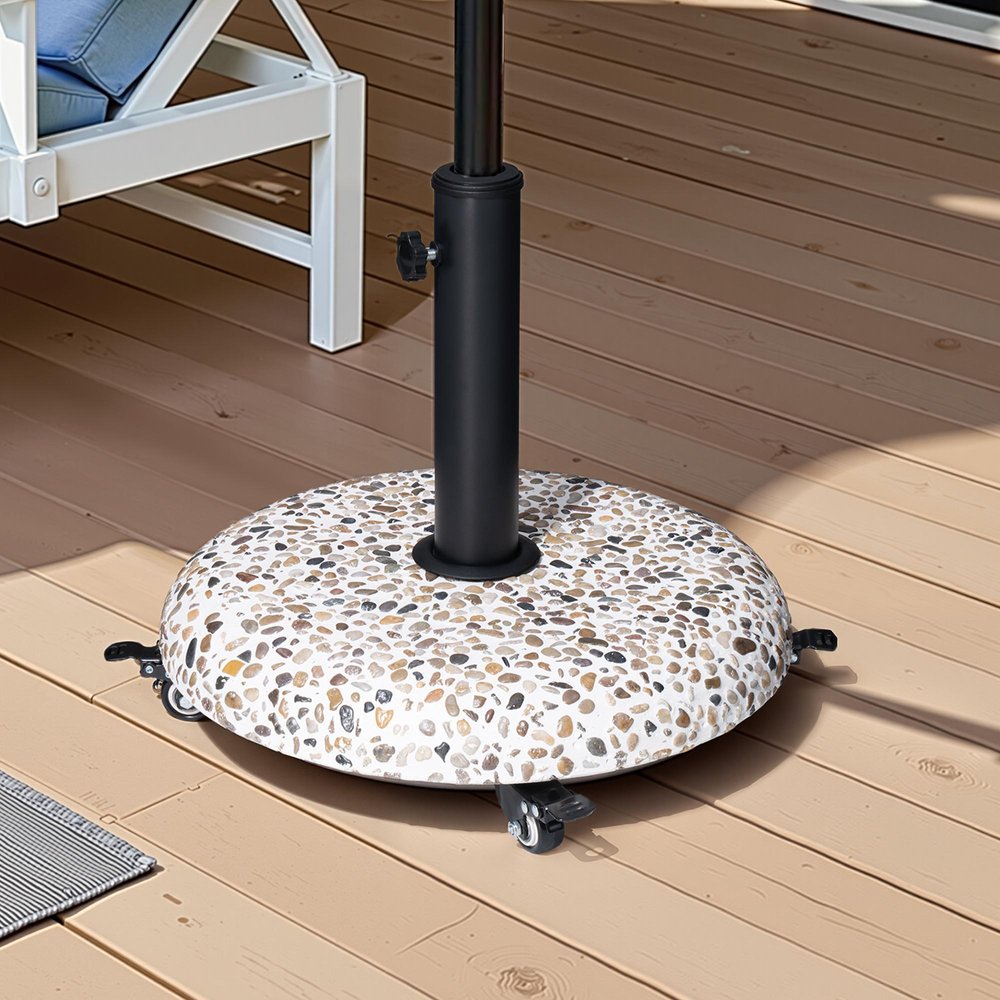 Stone Market Umbrella Steel In Ground Adjustable Umbrella Base - 15.75" H x 17.32" W x 17.32" D