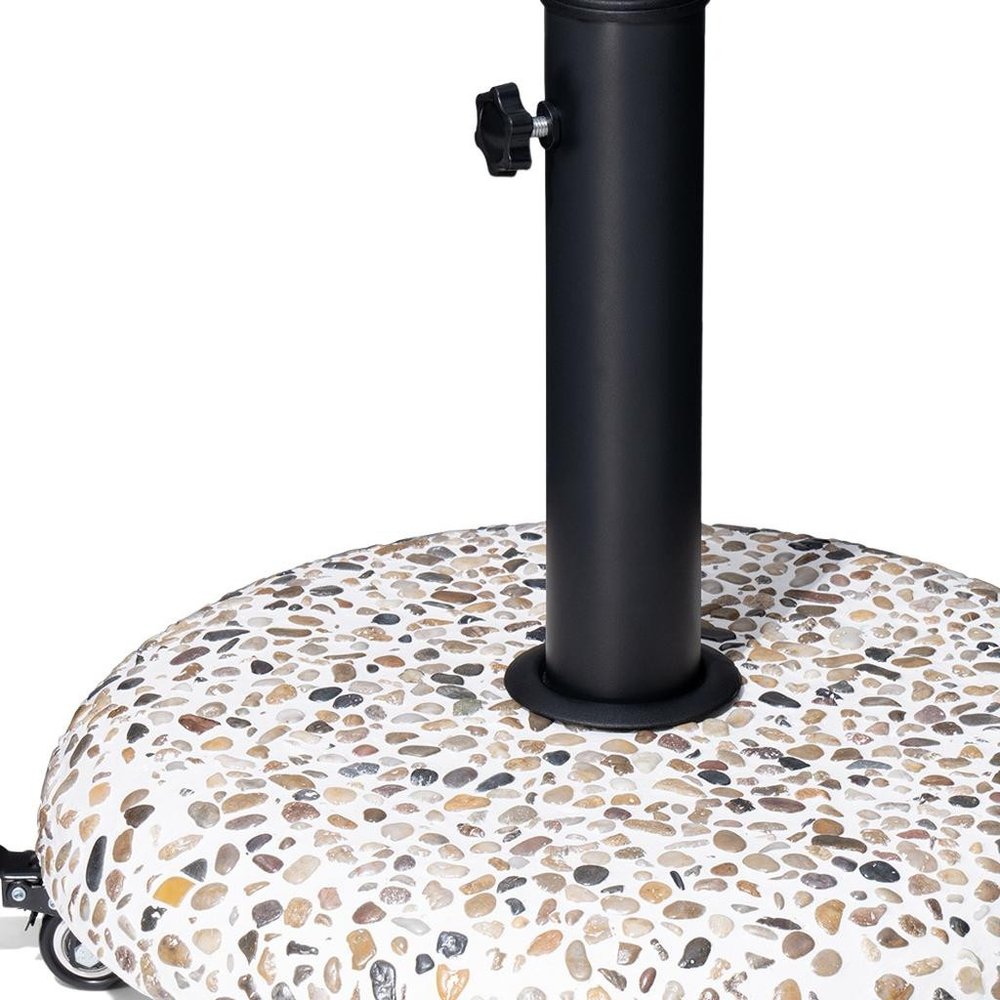 Stone Market Umbrella Steel In Ground Adjustable Umbrella Base - 15.75" H x 17.32" W x 17.32" D