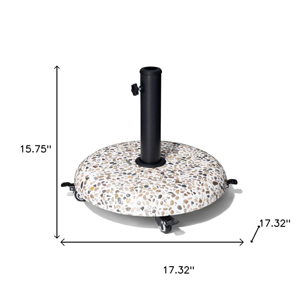 Stone Market Umbrella Steel In Ground Adjustable Umbrella Base - 15.75" H x 17.32" W x 17.32" D