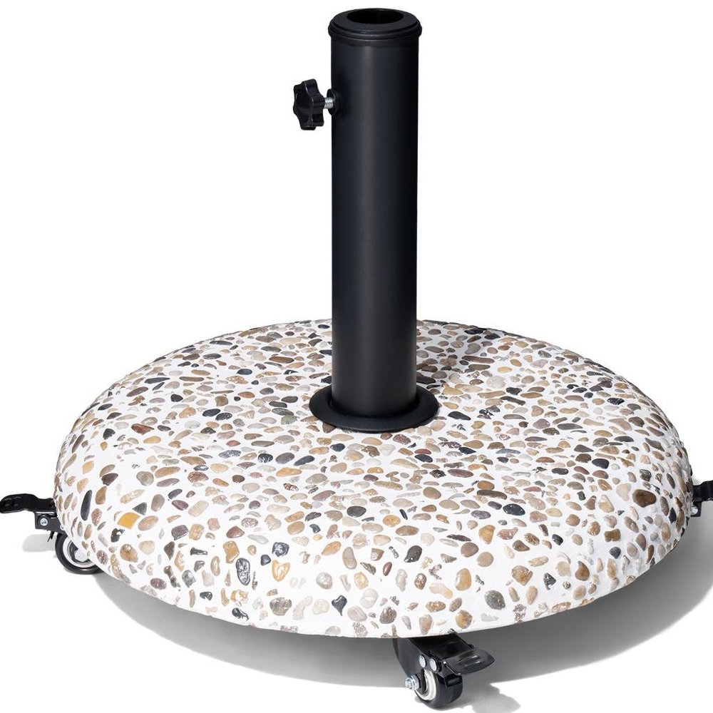 Stone Market Umbrella Steel In Ground Adjustable Umbrella Base - 15.75" H x 17.32" W x 17.32" D