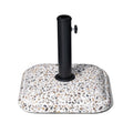 Stone Market Umbrella Steel In Ground Adjustable Umbrella Base - 14.00" H x 15.60" W x 15.60" D on a white background
