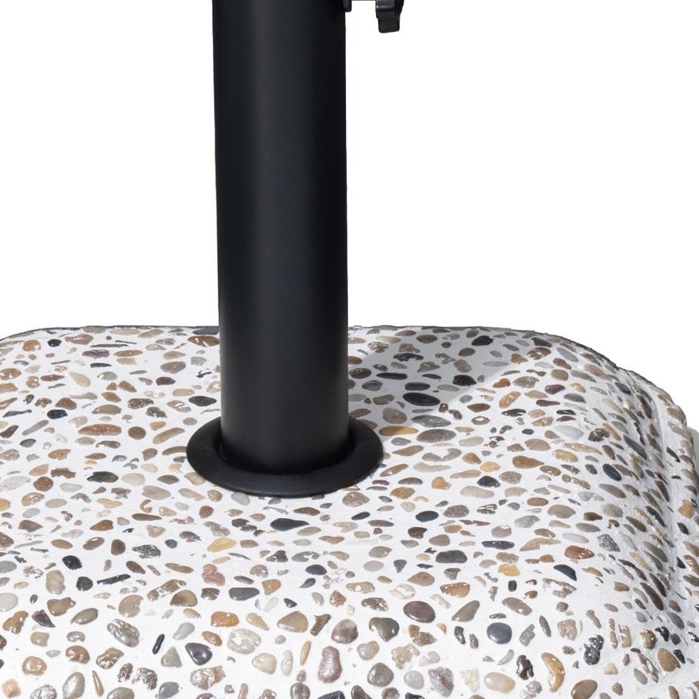 Stone Market Umbrella Steel In Ground Adjustable Umbrella Base - 14.00" H x 15.60" W x 15.60" D