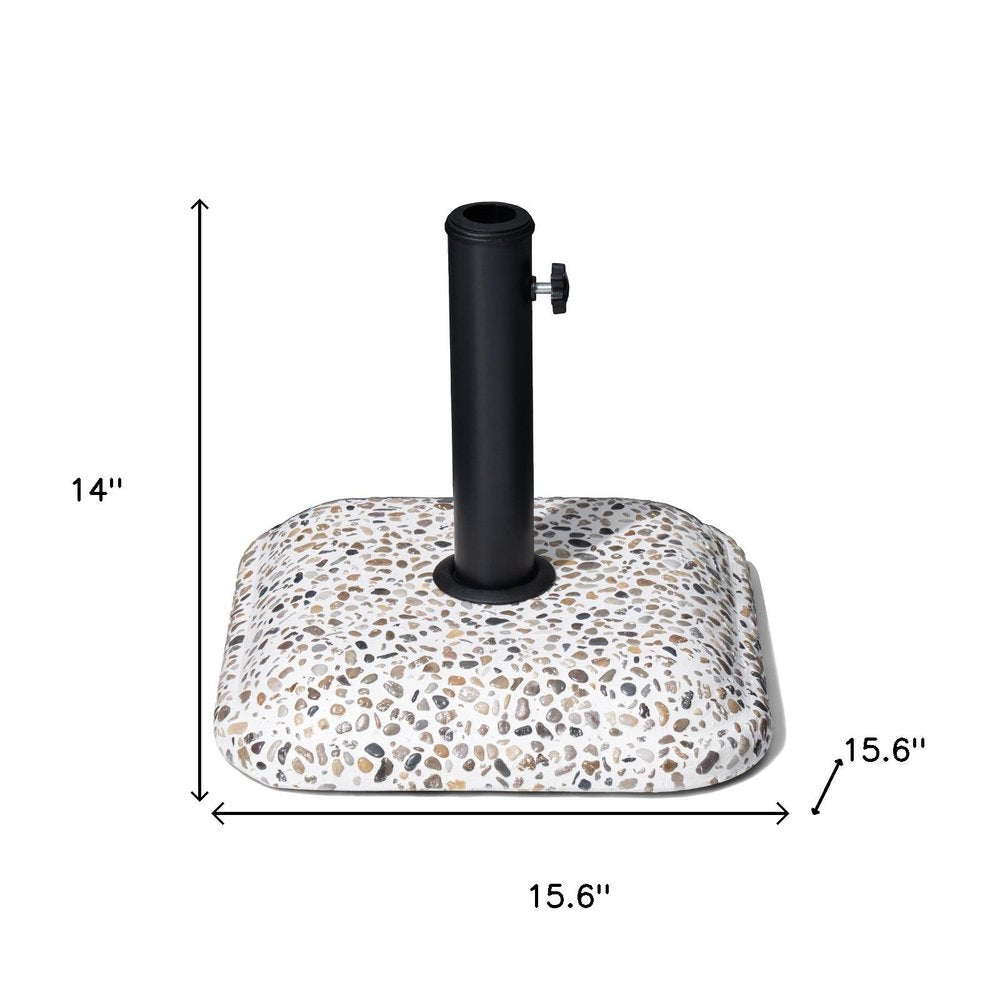 Stone Market Umbrella Steel In Ground Adjustable Umbrella Base - 14.00" H x 15.60" W x 15.60" D