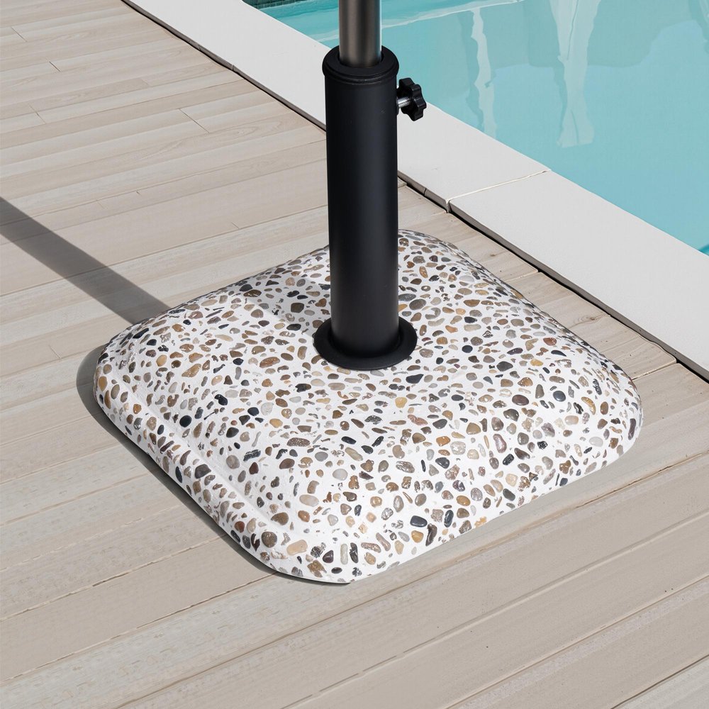 Stone Market Umbrella Steel In Ground Adjustable Umbrella Base - 14.00" H x 15.60" W x 15.60" D