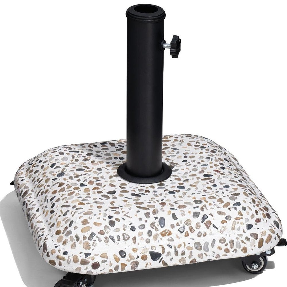 Stone Market Umbrella Steel In Ground Adjustable Umbrella Base - 16.40" H x 15.60" W x 15.60" D
