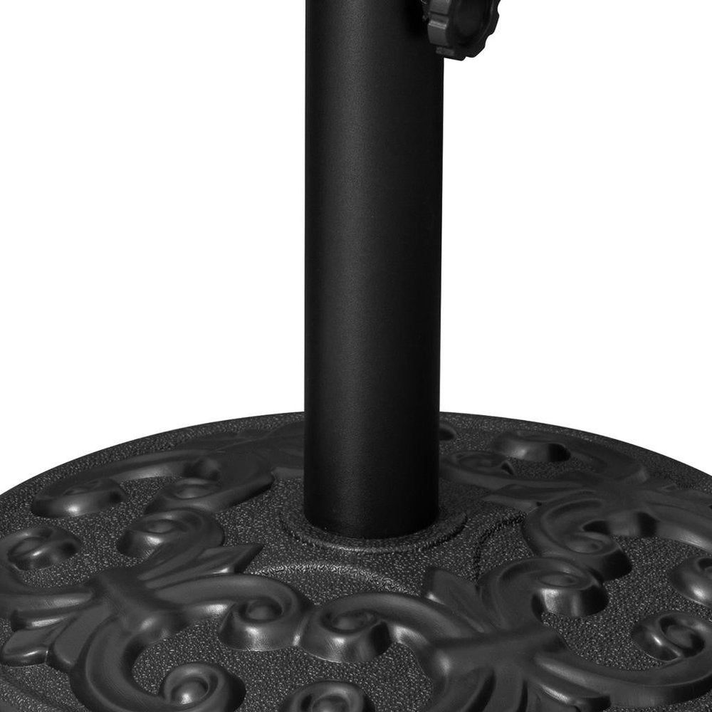 Black Market Umbrella Fillable Steel In Ground Adjustable Umbrella Base - 16.14" H x 17.91" W x 17.91" D