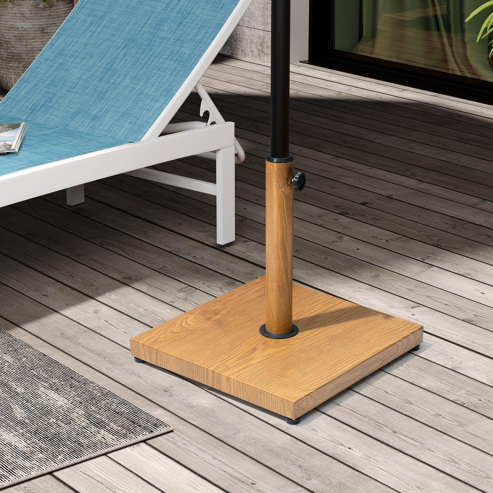 Brown Market Umbrella Fillable Steel In Ground Adjustable Umbrella Base