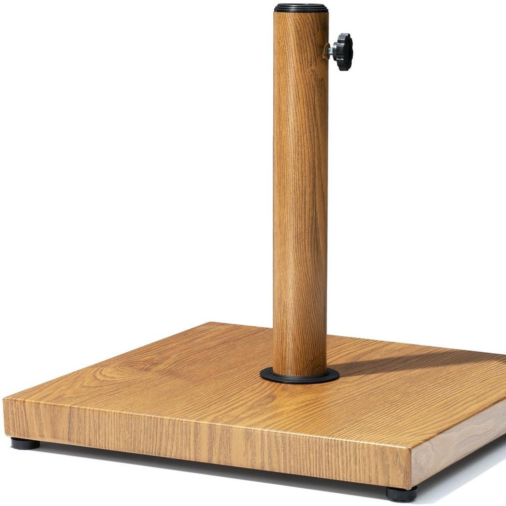 Brown Market Umbrella Fillable Steel In Ground Adjustable Umbrella Base