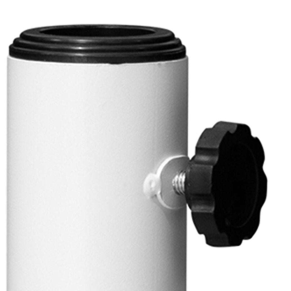 White Market Umbrella Fillable Steel In Ground Adjustable Umbrella Base
