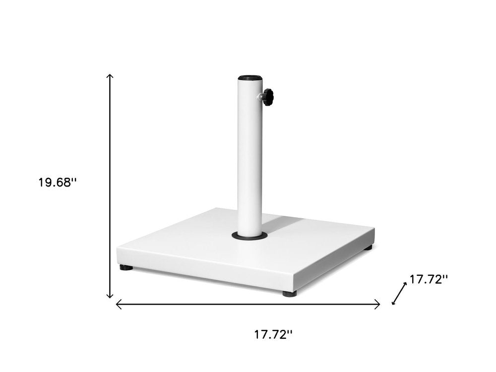 White Market Umbrella Fillable Steel In Ground Adjustable Umbrella Base