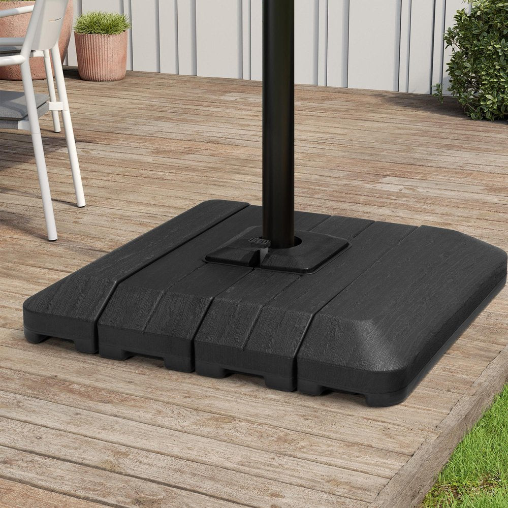 Black Cantilever Umbrella Fillable Steel In Ground Umbrella Base