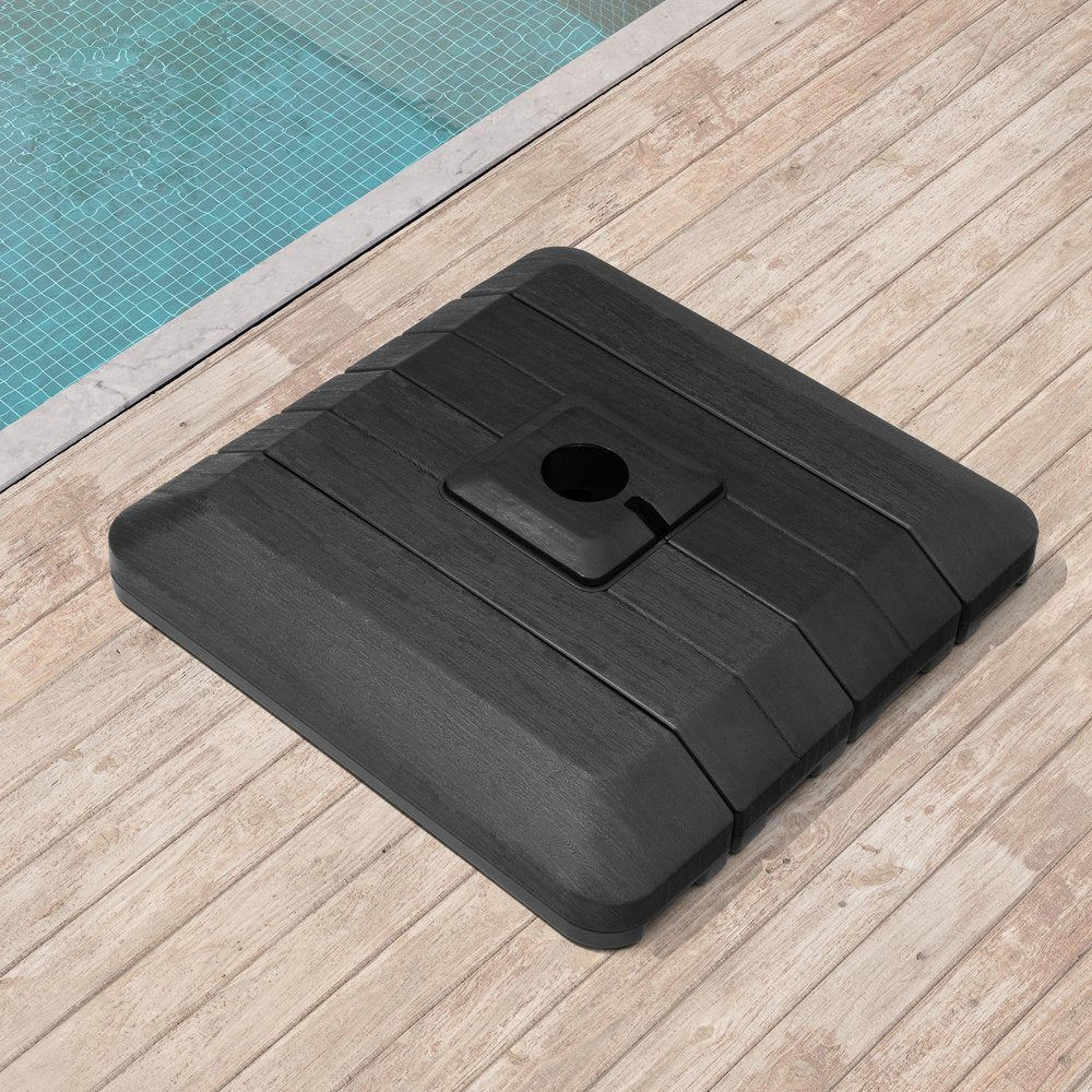 Black Cantilever Umbrella Fillable Steel In Ground Umbrella Base