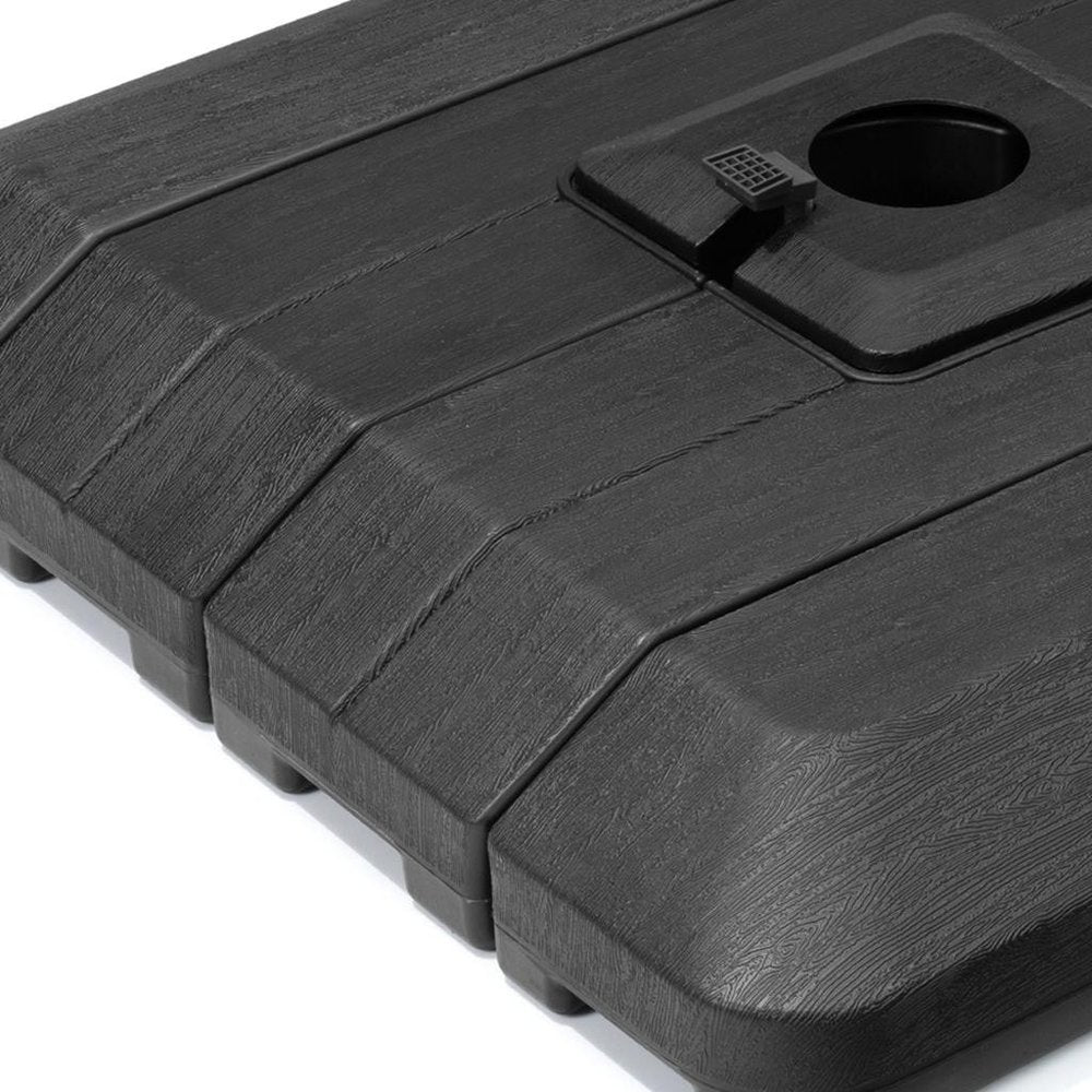 Black Cantilever Umbrella Fillable Steel In Ground Umbrella Base