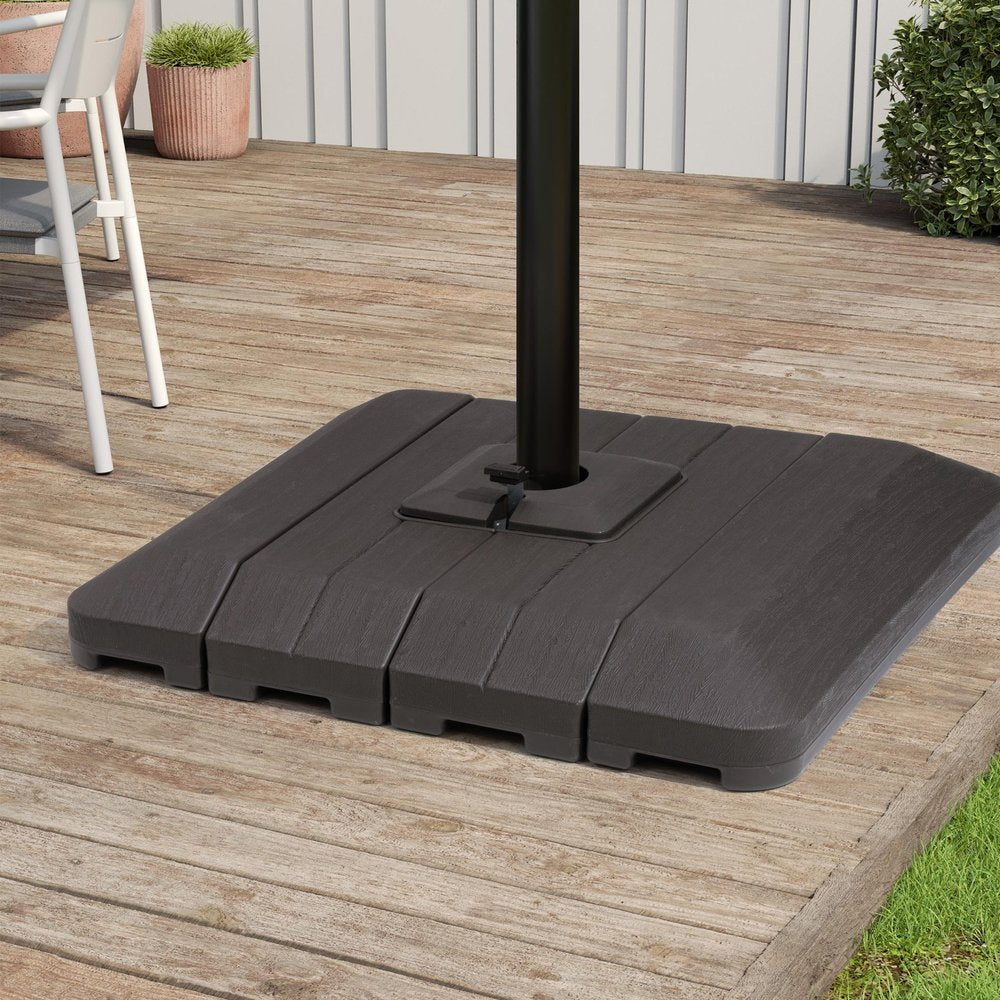 Brown Cantilever Umbrella Fillable Steel In Ground Umbrella Base