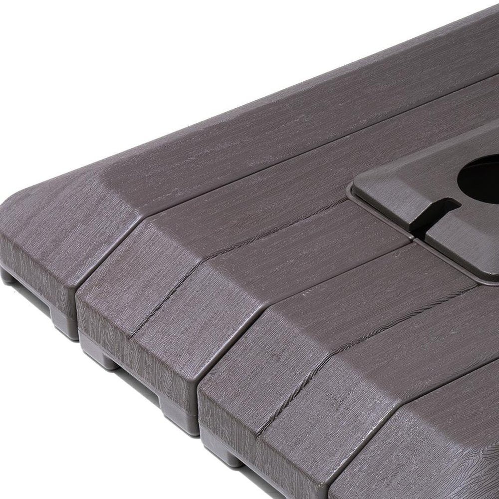 Brown Cantilever Umbrella Fillable Steel In Ground Umbrella Base