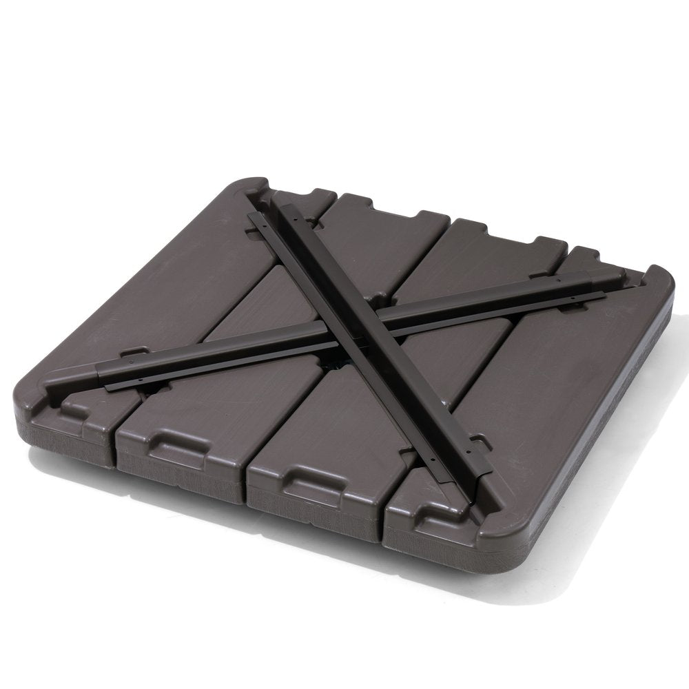 Brown Cantilever Umbrella Fillable Steel In Ground Umbrella Base