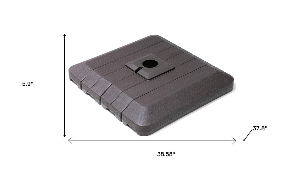 Brown Cantilever Umbrella Fillable Steel In Ground Umbrella Base on a white background