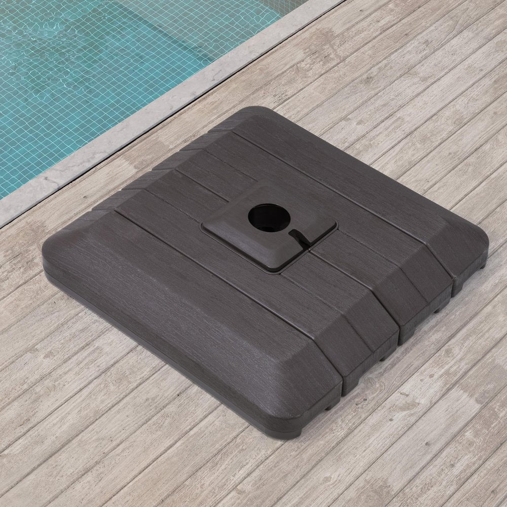Brown Cantilever Umbrella Fillable Steel In Ground Umbrella Base