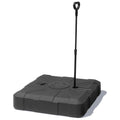 Black Cantilever Umbrella Fillable Steel In Ground Umbrella Base With Wheels on a white background