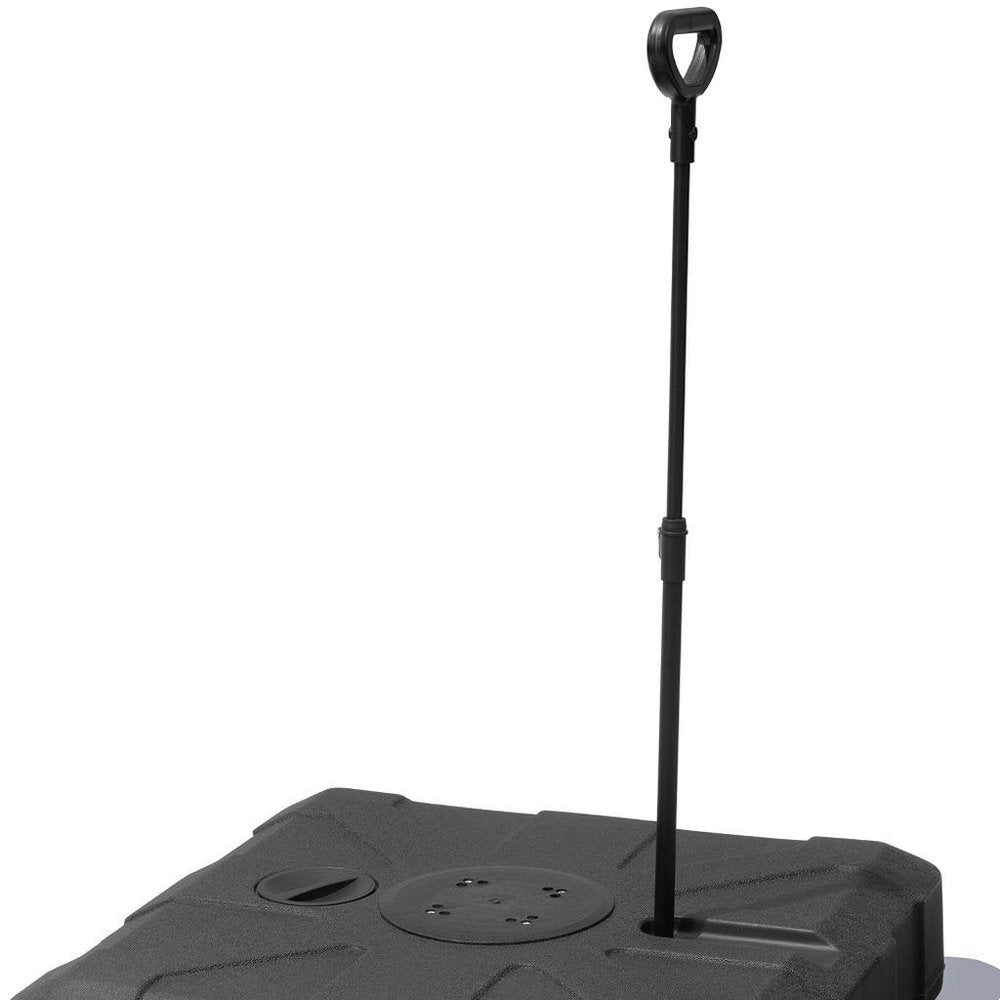 Black Cantilever Umbrella Fillable Steel In Ground Umbrella Base With Wheels