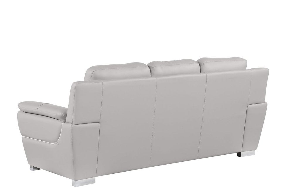 Three Piece Light Gray Leather Six Person Seating Set