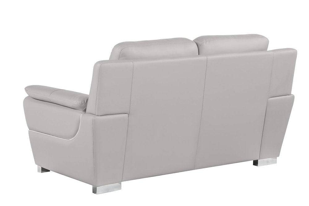Three Piece Light Gray Leather Six Person Seating Set