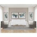 Three Piece White Genuine Leather Six Person Seating Set