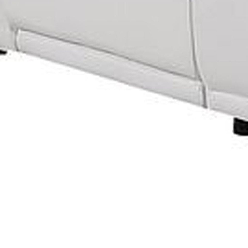 Three Piece White Italian Leather Six Person Seating Set