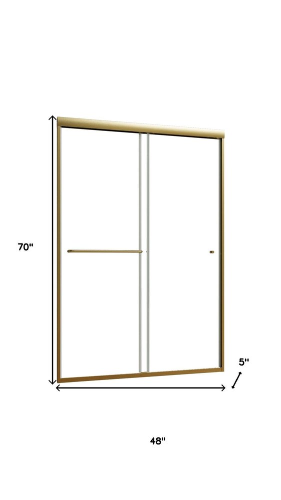 70" X 48" Aluminum and Glass Shower Door