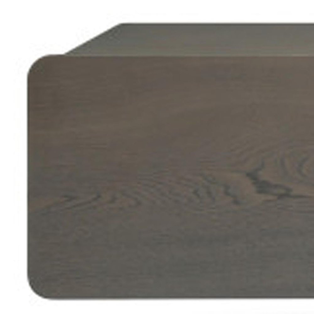 95" Ash Gray And Nickel Wood And Stainless Steel Enclosed Storage TV Stand