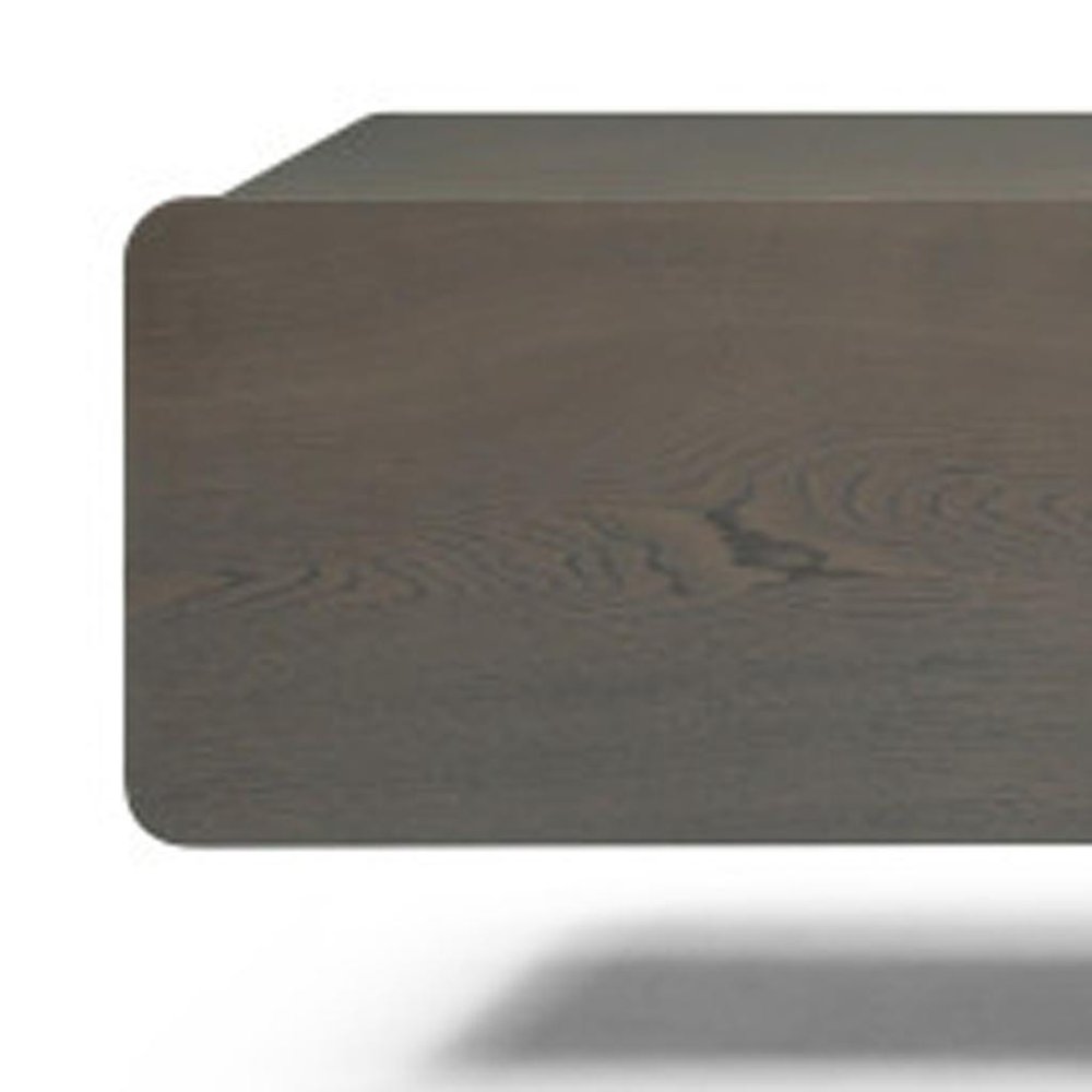 95" Ash Gray And Nickel Wood And Stainless Steel Enclosed Storage TV Stand