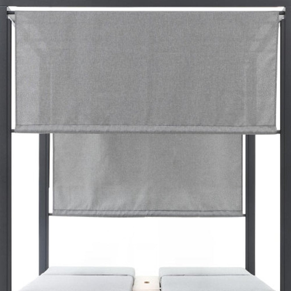 64" X 64" Gray Aluminum Gazebo. Outdoor gazebo in gray metal.