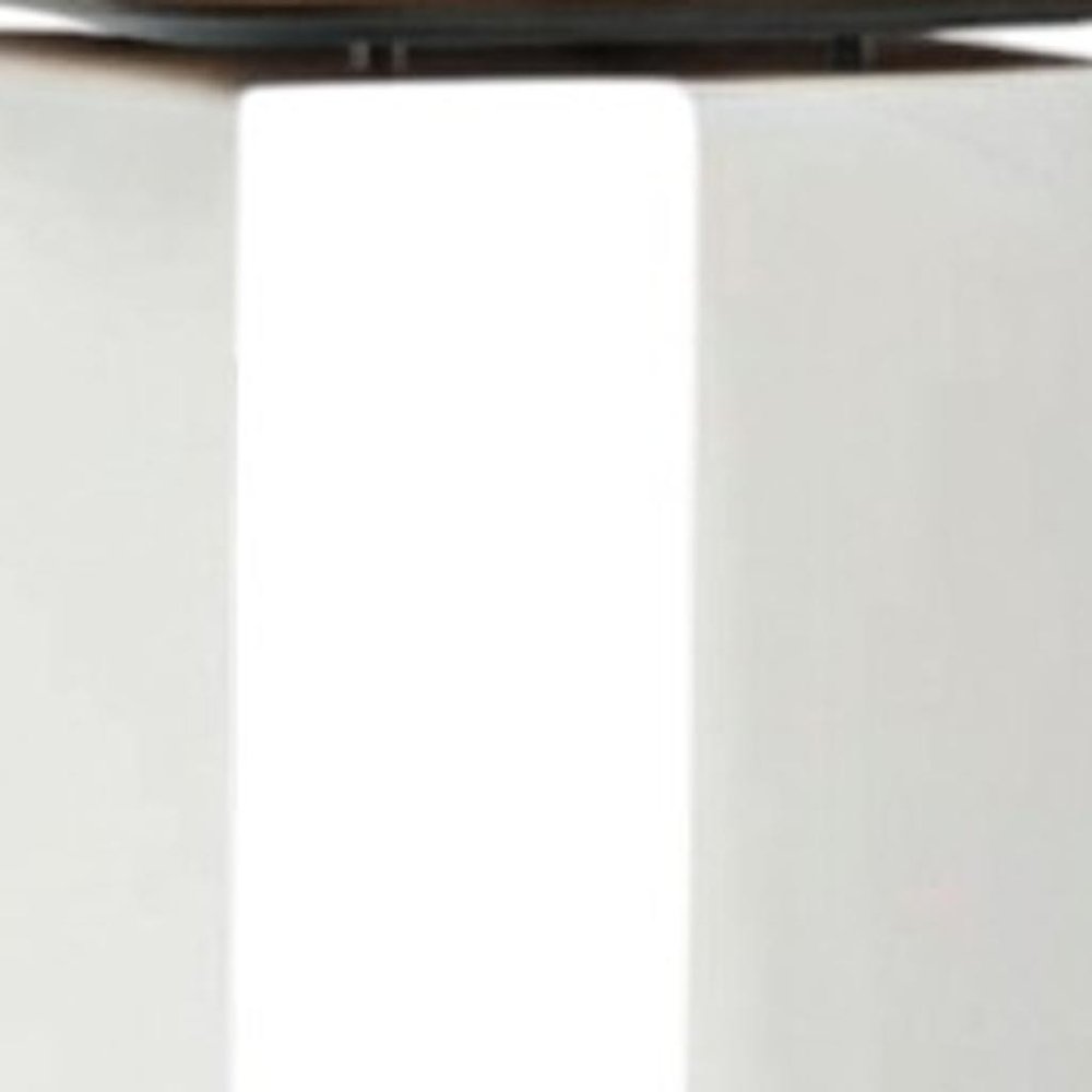 12" White And Brown Aluminum And Heavy Duty Resin Outdoor Side Table. Outdoor table in white metal.