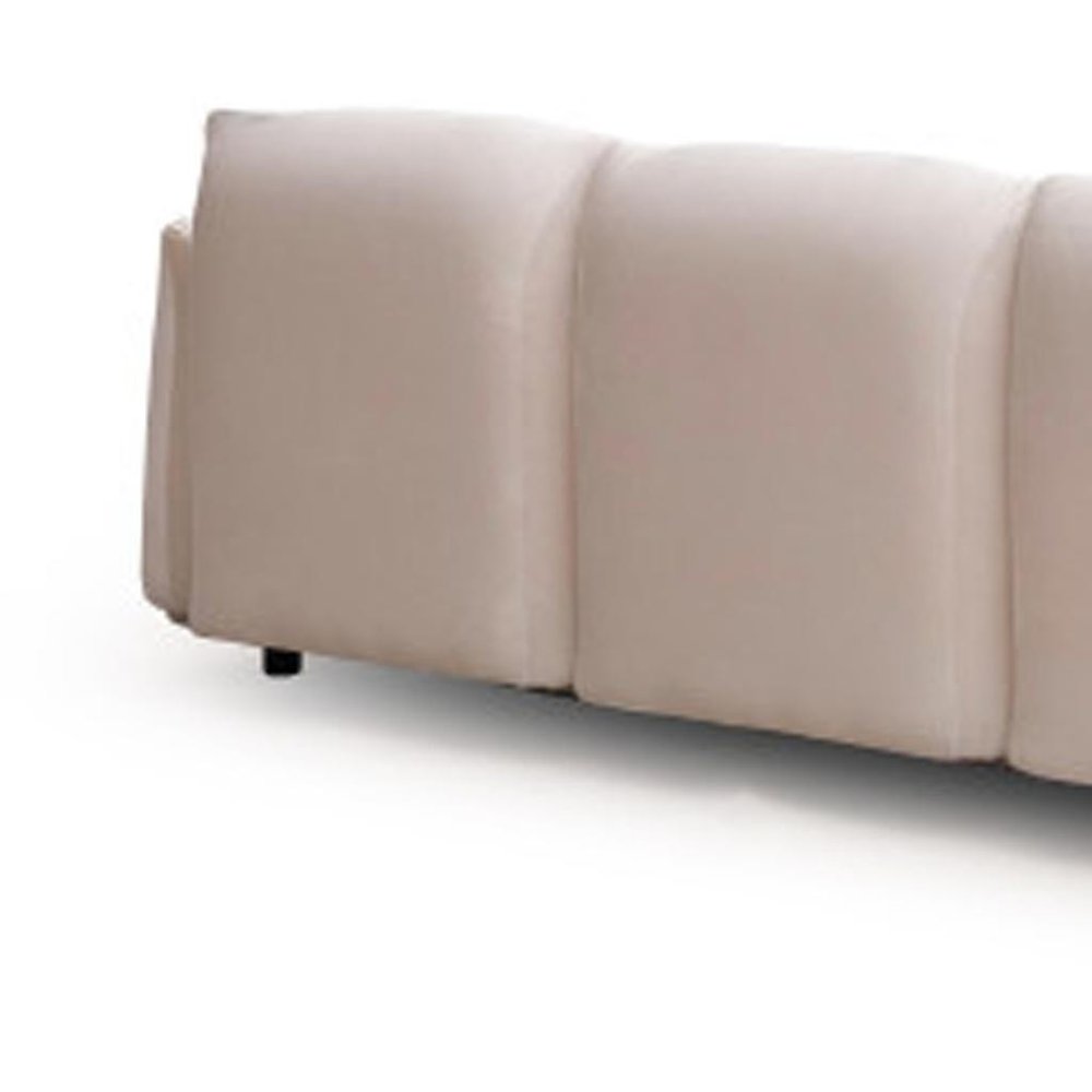 98" White Velvet Sofa on a white background