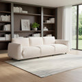 98" White Velvet Sofa