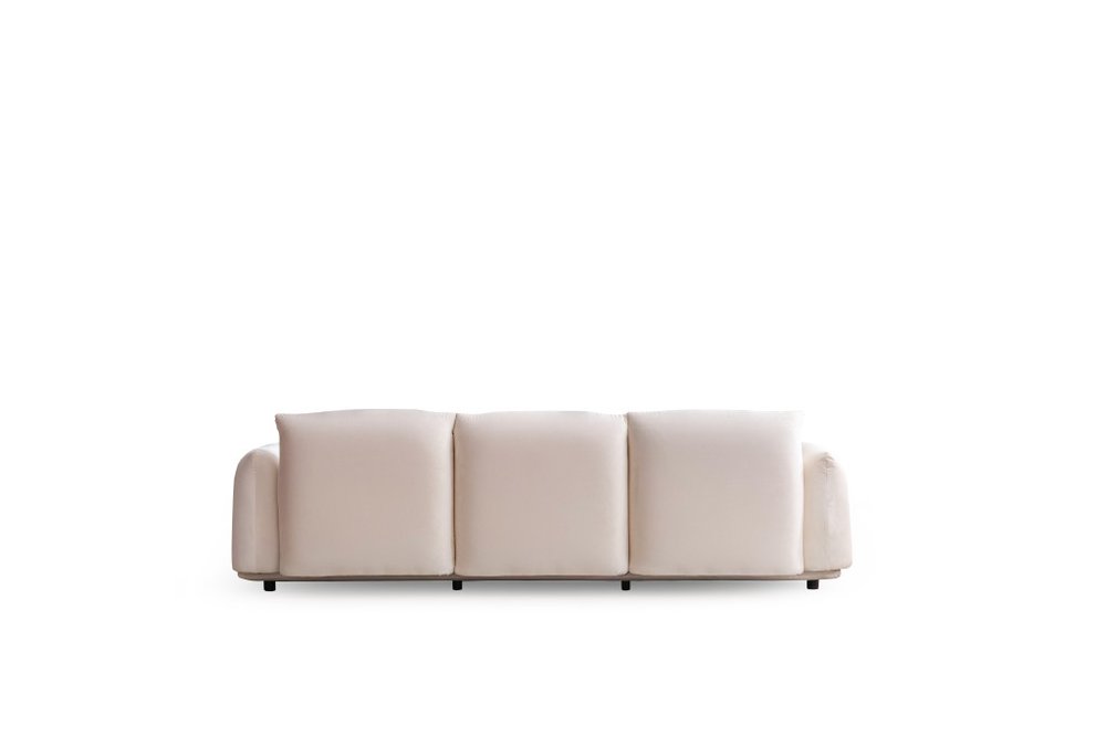 98" White Velvet Sofa