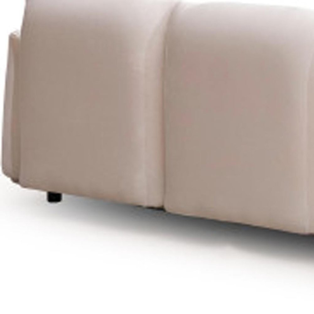 98" White Velvet Sofa on a white background
