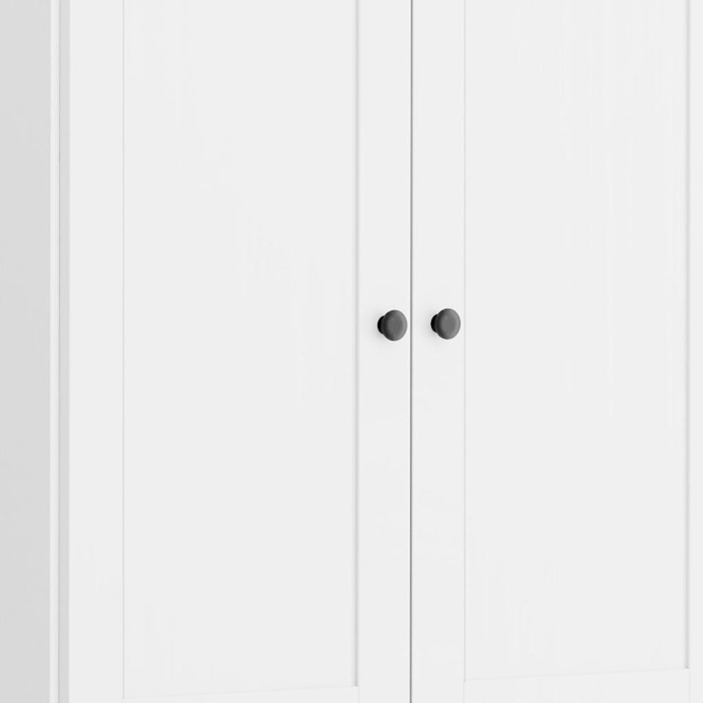 72" White Solid Wood Four Door Pantry Or Storage Closet on a white background