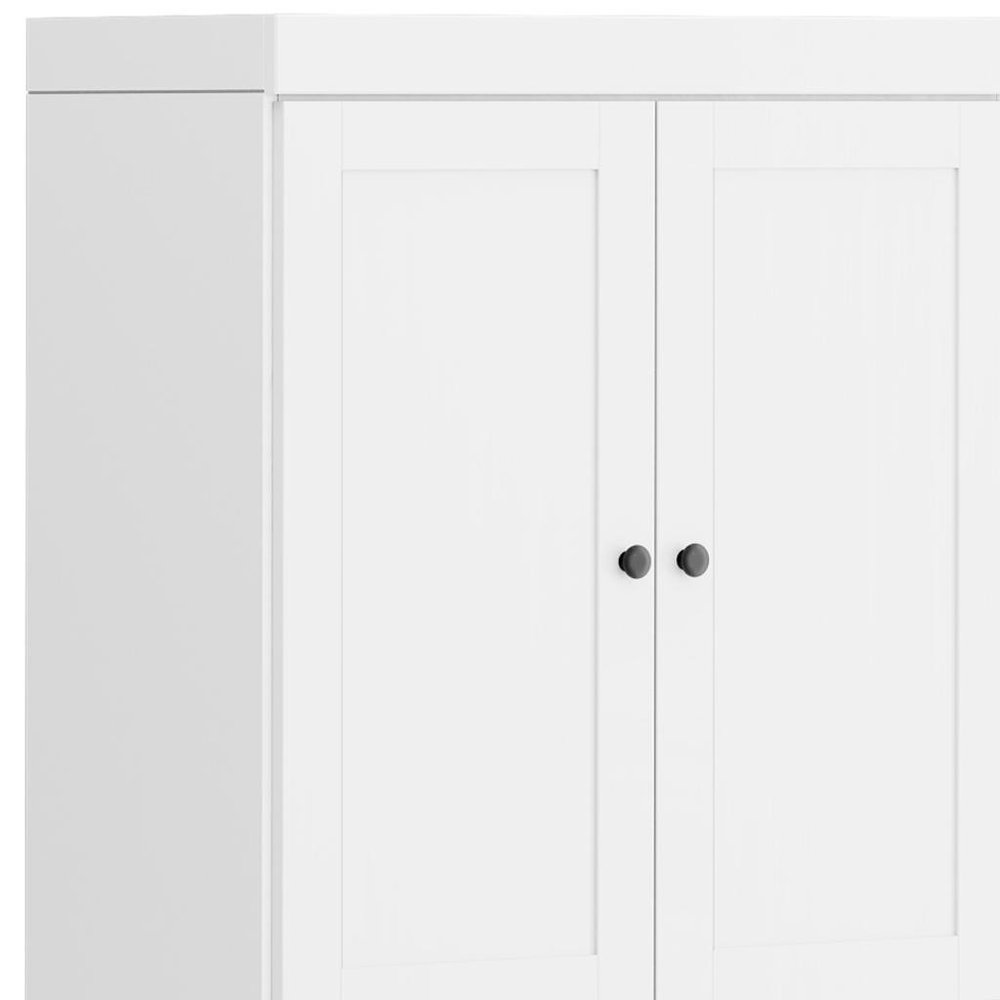 72" White Solid Wood Four Door Pantry Or Storage Closet on a white background