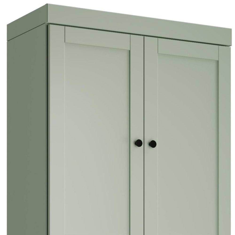 72" Teal Blue Solid Wood Four Door Pantry Or Storage Closet