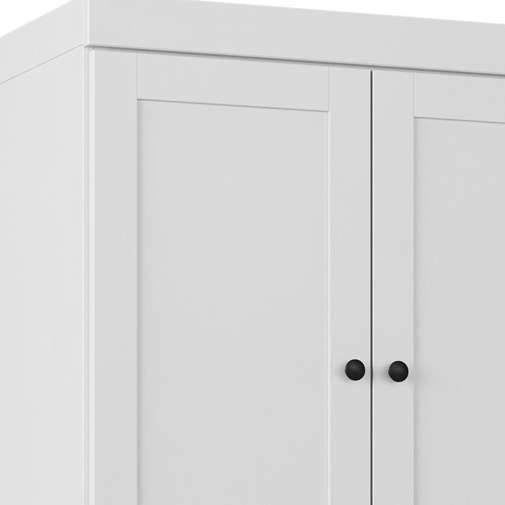 72" White Solid Wood Four Door Two Drawer Pantry Or Storage Closet