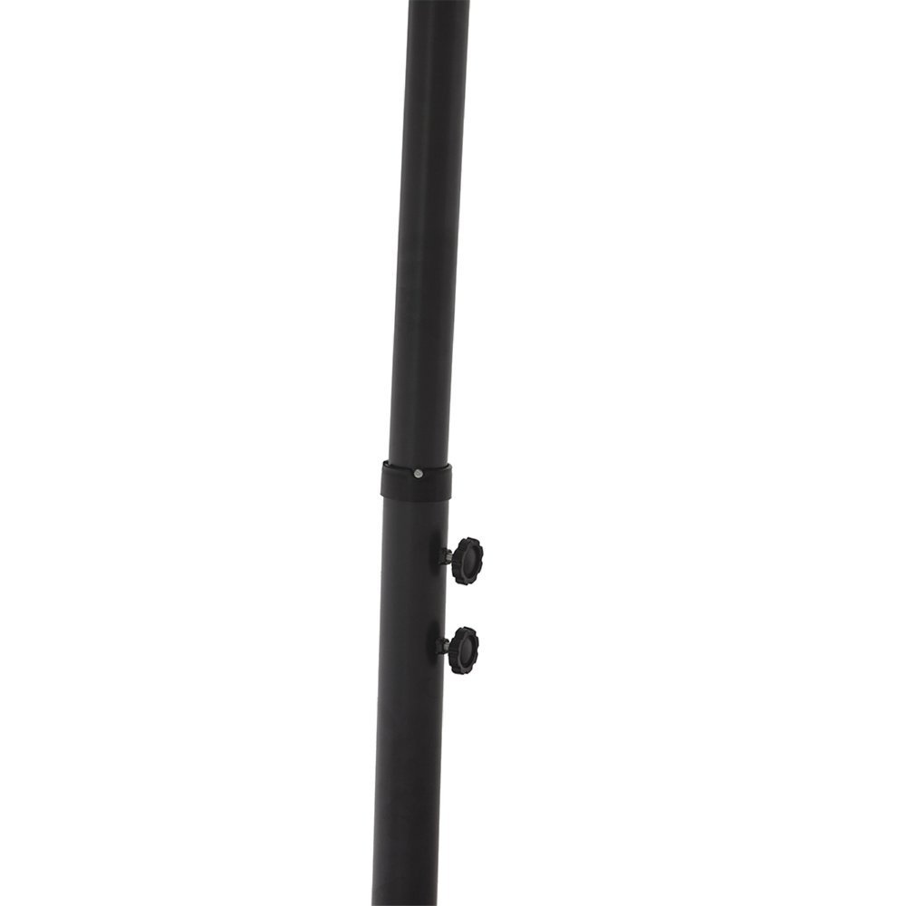 9.5' White Polyester Hexagonal Cantilever Patio Umbrella with Stand