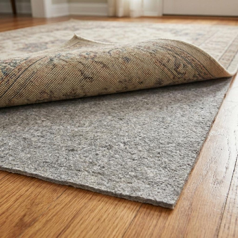 6' Round Gray Non Slip Rug Pad