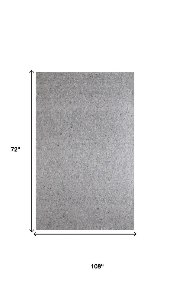 9' x 12' Gray Non Slip Rug Pad. Rug pad isolated on a plain white background, in a gray finish.