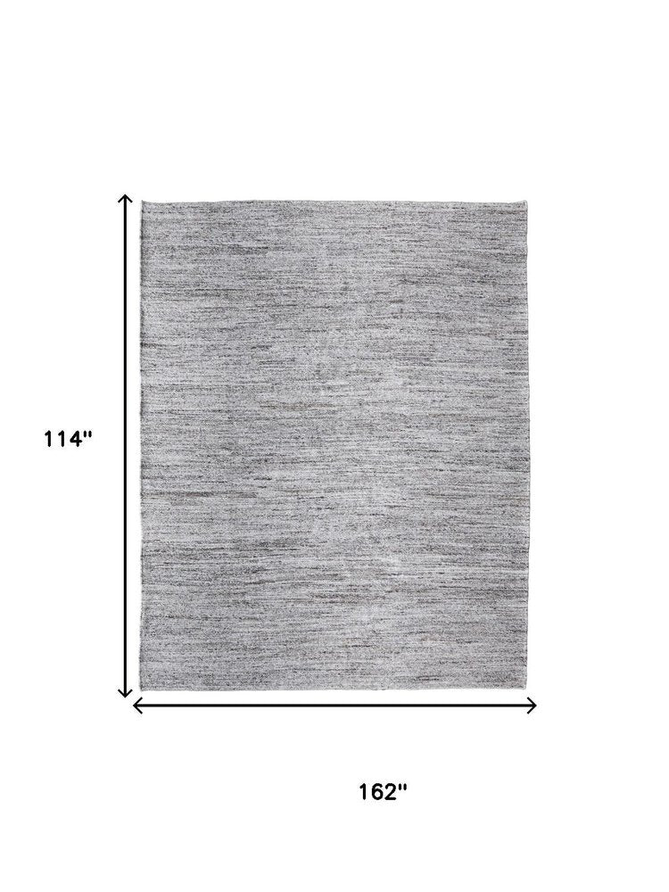 9' X 13' Gray And Brown Handmade Indoor Outdoor Area Rug on a white background
