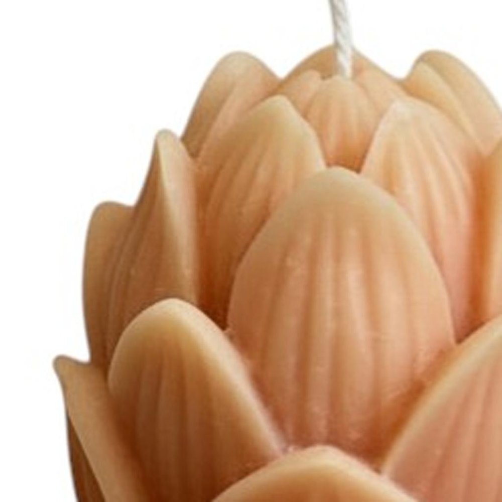 2" Orange Lavender And Sage Scented Dimensional Flower Candle