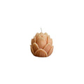 2" Orange Unscented Dimensional Flower Candle. Candle isolated on a plain white background, showing its orange color.