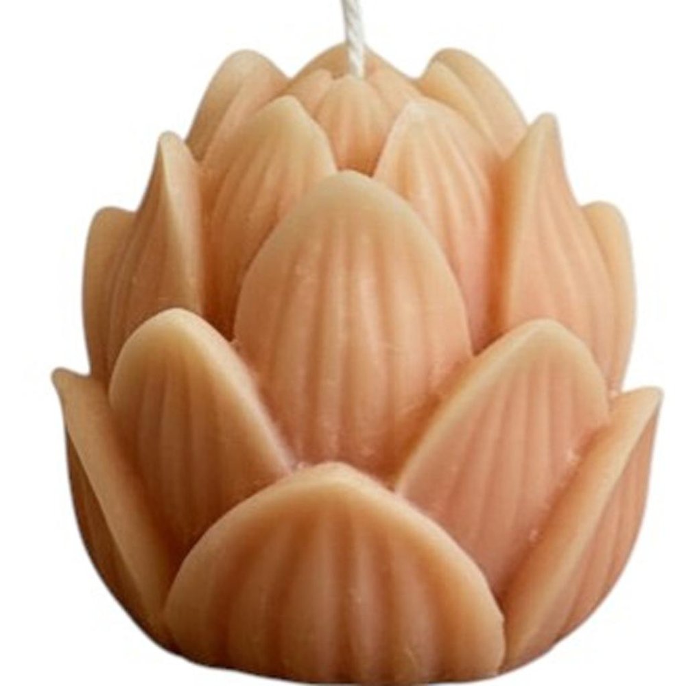 2" Orange Lavender And Sage Scented Dimensional Flower Candle