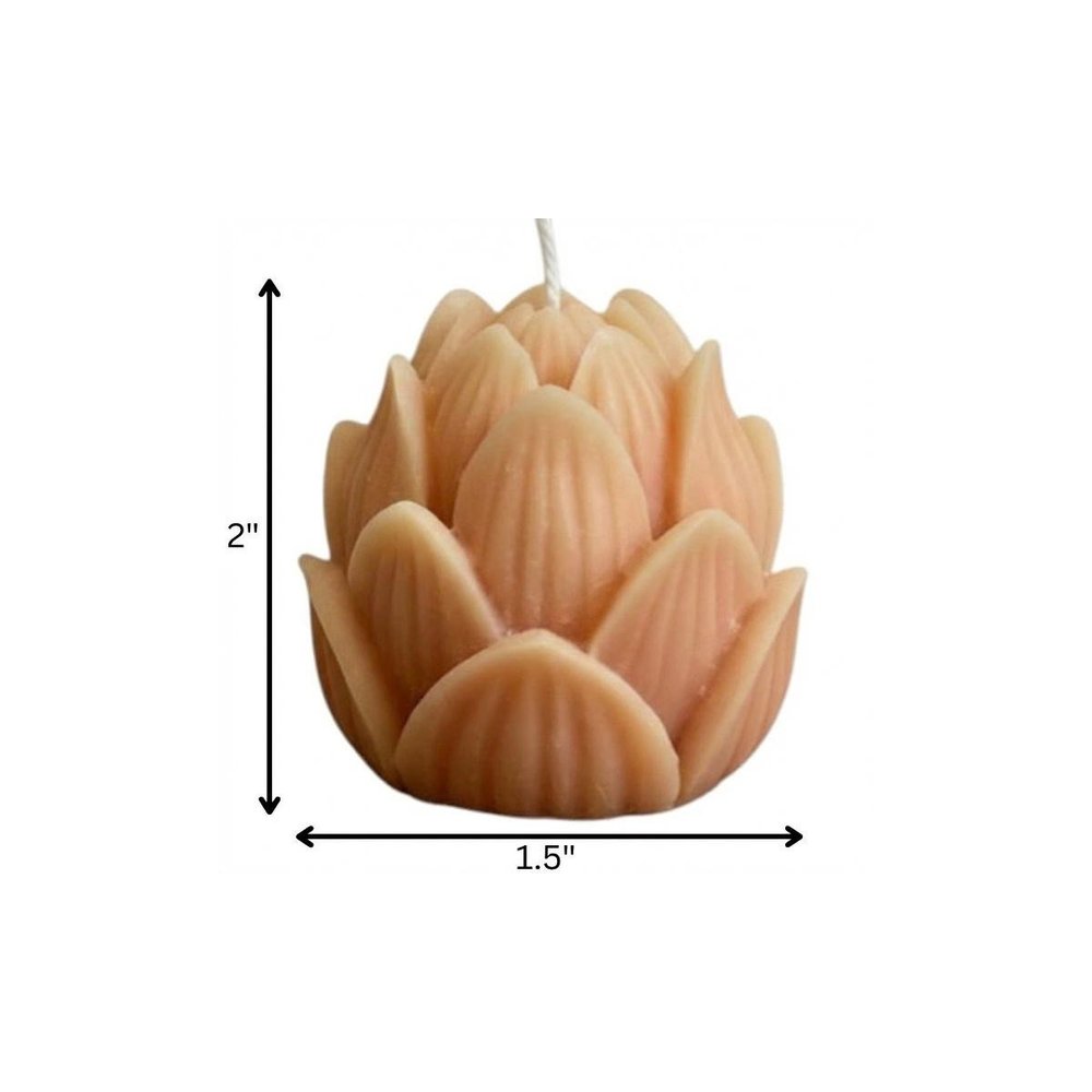 2" Orange Lavender And Sage Scented Dimensional Flower Candle