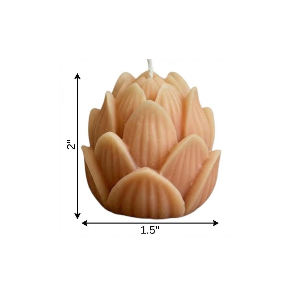 2" Orange Lavender And Sage Scented Dimensional Flower Candle